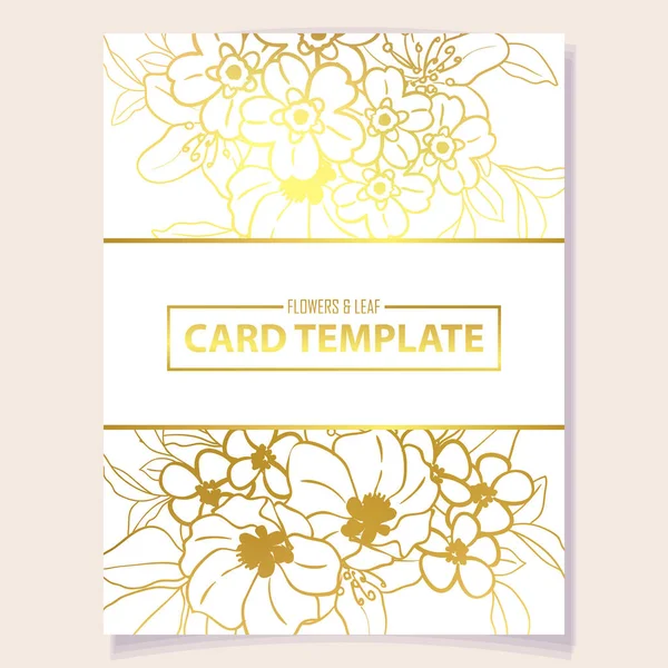 Tarjeta Flores Ornamentada Estilo Vintage Elementos Florales Color — Vector de stock