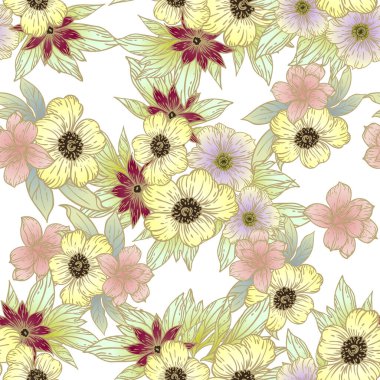 Çiçek izleri. Zarif, pürüzsüz desen.