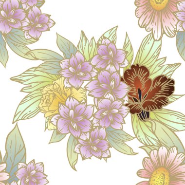 Çiçek izleri. Zarif, pürüzsüz desen.