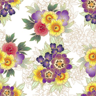 Çiçek izleri. Zarif, pürüzsüz desen.