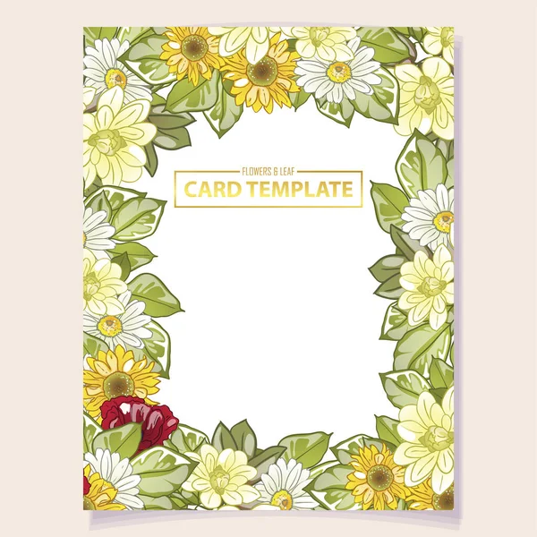 Vintage Delicate Greeting Invitation Card Template Design Flowers Wedding Marriage — Stock Vector