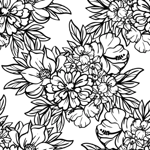 Elegancia Abstracta Patrón Sin Costuras Con Fondo Floral — Vector de stock