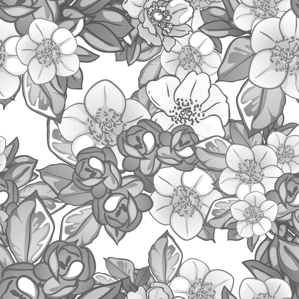 Αφηρημένη Αδιάλειπτη Κομψότητα Μοτίβο Φόντο Λουλούδια — Διανυσματικό Αρχείο
