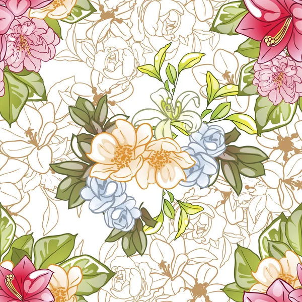 Otisk Květin Elegance Seamless Pattern — Stockový vektor