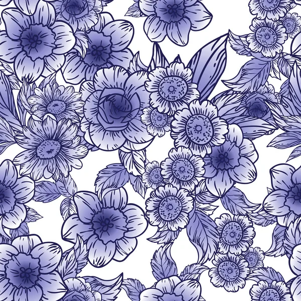 Abstrakte Eleganz Nahtloses Muster Mit Floralem Hintergrund — Stockvektor