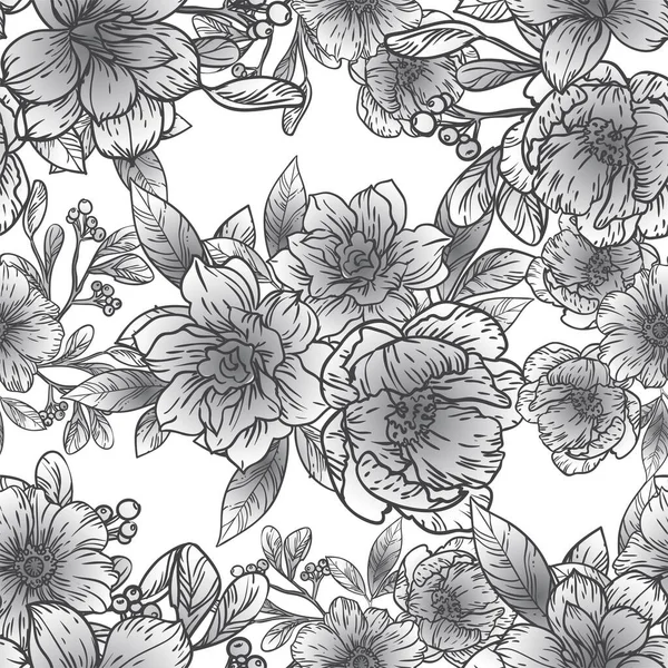 花の背景を持つ抽象的な優雅さシームレスパターン — ストックベクタ