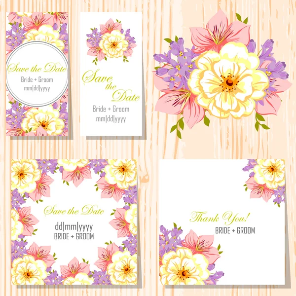 Set of invitations cards — Stock Vector