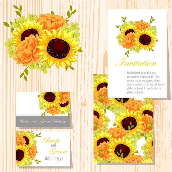 Tarjetas de invitación de boda — Vector de stock