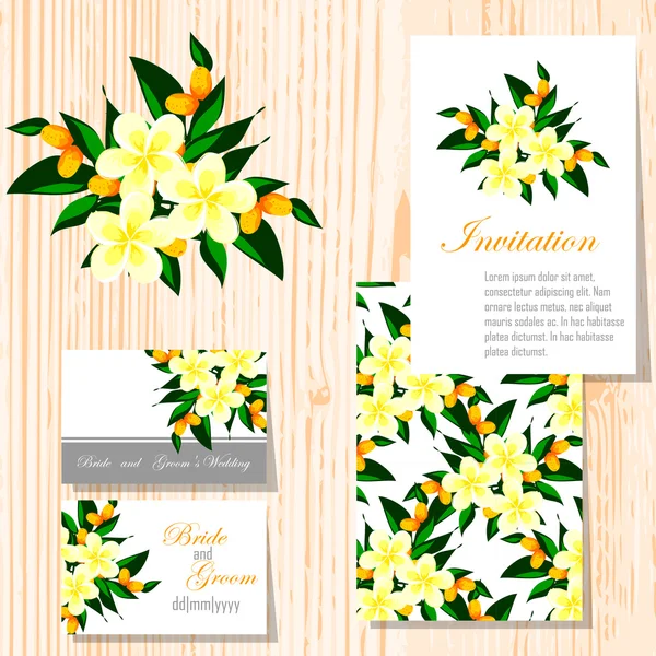 Cartes d'invitation de mariage — Image vectorielle