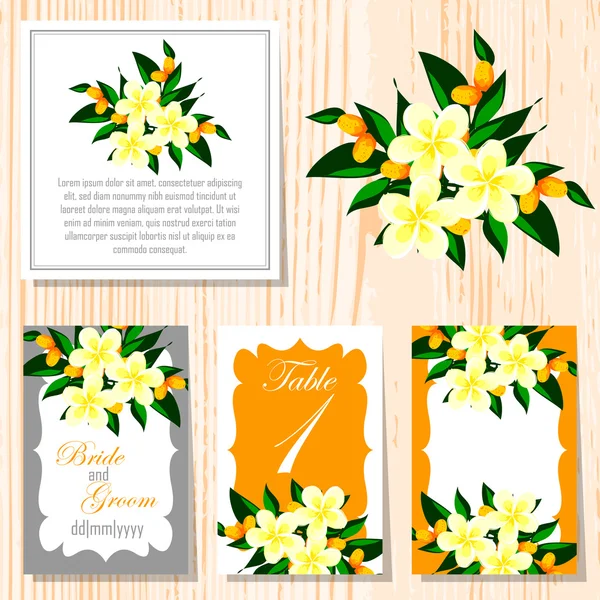 Cartes d'invitation de mariage — Image vectorielle