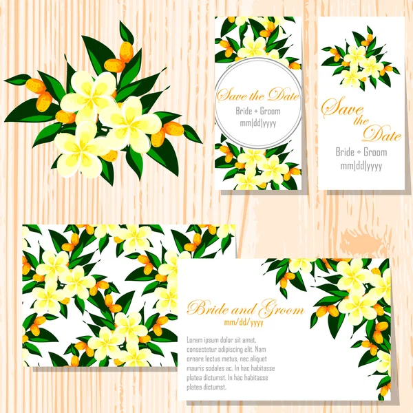 Set of invitations cards — Stock Vector