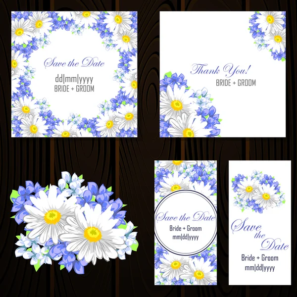 Set of invitations cards — Stock Vector