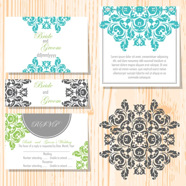 Conjunto de invitaciones abstractas — Vector de stock