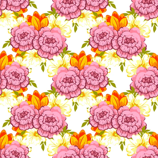 Motif floral sans couture — Image vectorielle