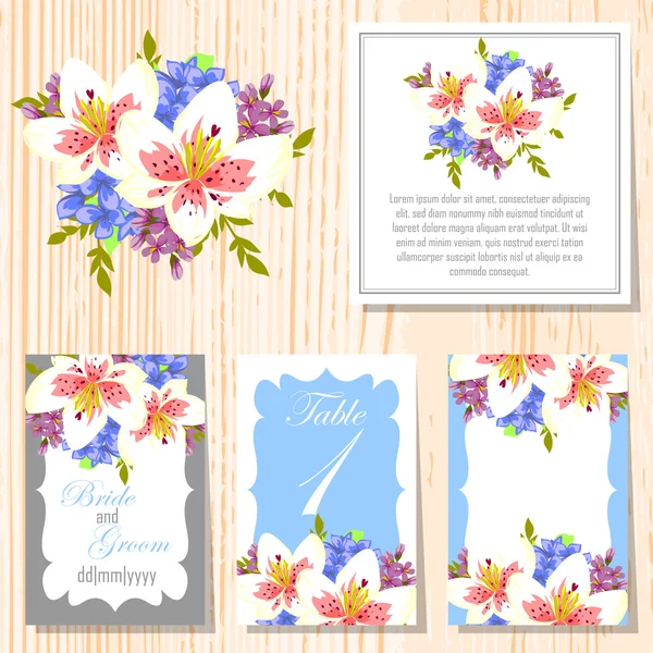 Tarjetas de invitación de boda — Vector de stock