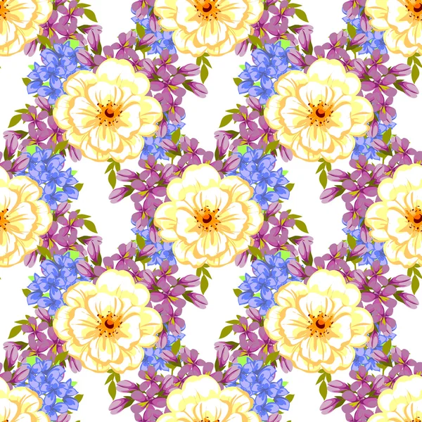 Bloemen naadloos patroon — Stockvector