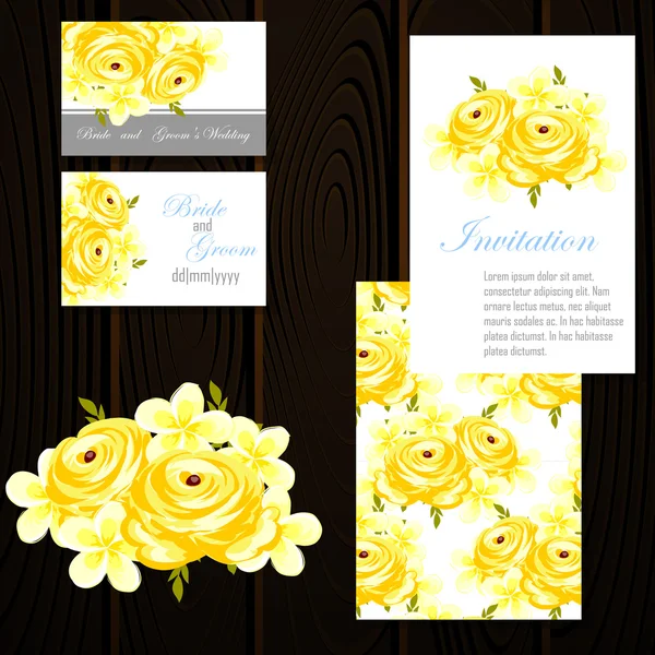 Tarjetas de invitación de boda — Vector de stock