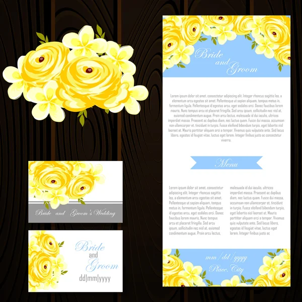 Cartes d'invitation de mariage — Image vectorielle