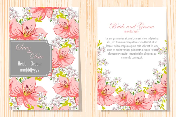 Cartes d'invitation de mariage — Image vectorielle