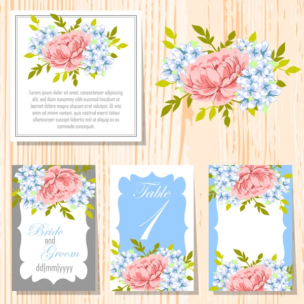 Cartes d'invitation de mariage — Image vectorielle