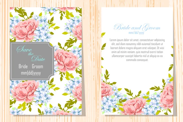 Conjunto de tarjetas de invitación — Vector de stock