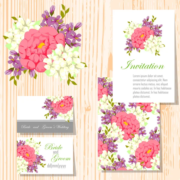 Set of invitations cards — Stock Vector