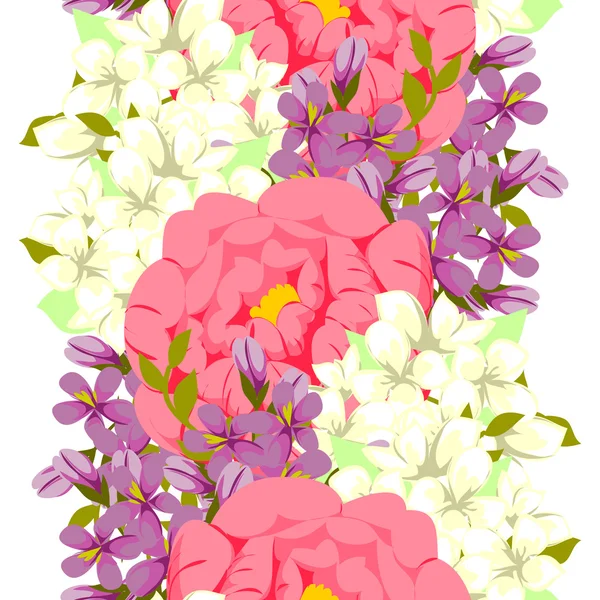 Motif floral sans couture — Image vectorielle