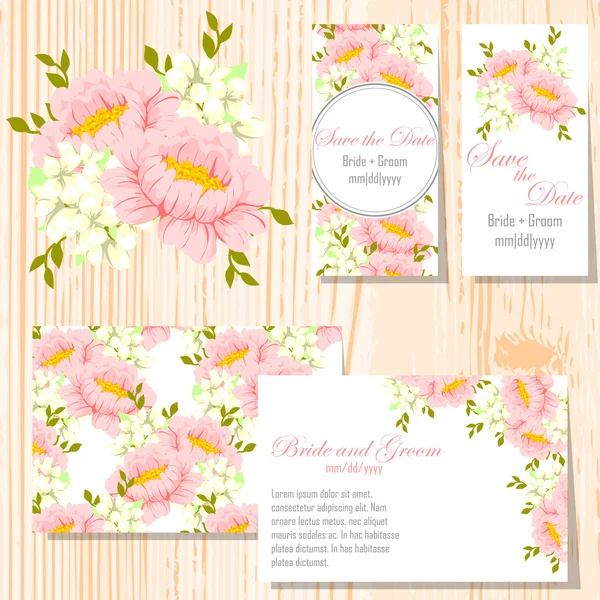 Cartes d'invitation de mariage — Image vectorielle