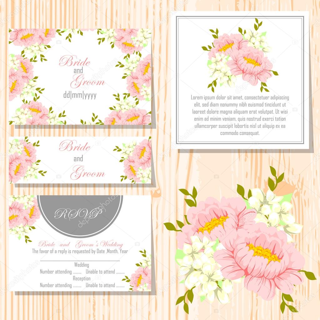 Set of invitations cards