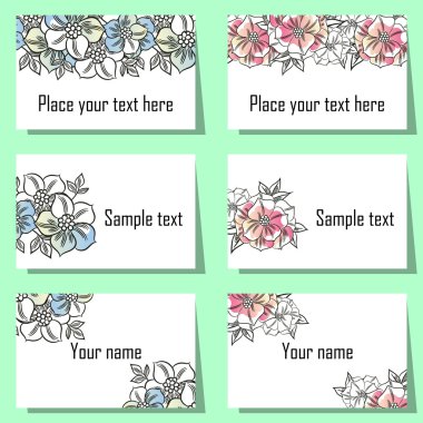 Çiçek arka plan kartları