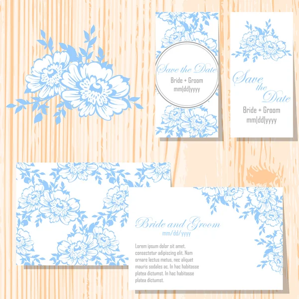 Tarjetas de invitación de boda — Vector de stock