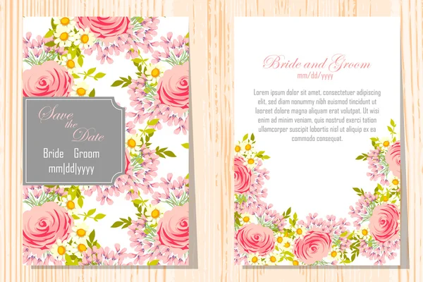 Cartes d'invitation de mariage — Image vectorielle