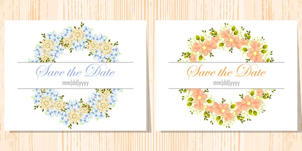 Cartes d'invitation de mariage — Image vectorielle