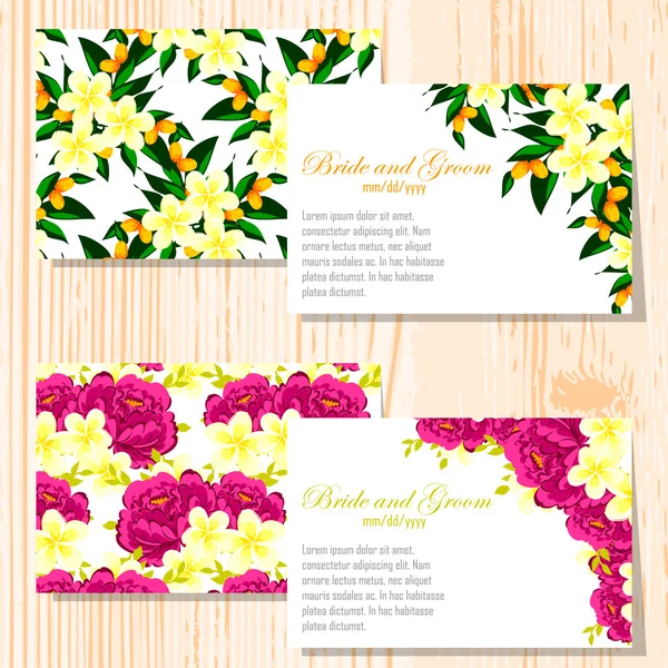 Tarjetas de invitación de boda — Vector de stock