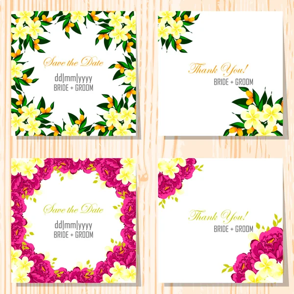 Cartes d'invitation de mariage — Image vectorielle