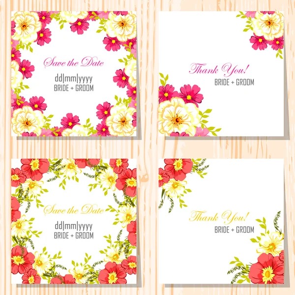 Tarjetas de invitación de boda — Vector de stock