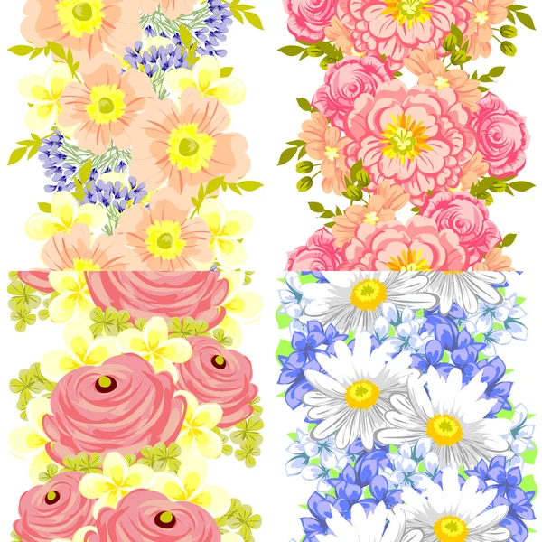 Bloemen naadloos patroon — Stockvector