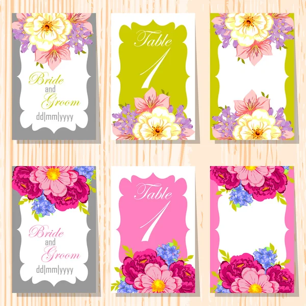 Conjunto de tarjetas de invitación — Vector de stock