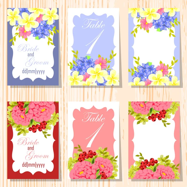 Tarjetas de invitación de boda — Vector de stock