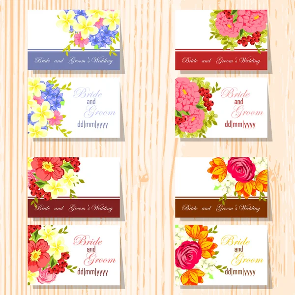 Conjunto de tarjetas de invitación — Vector de stock