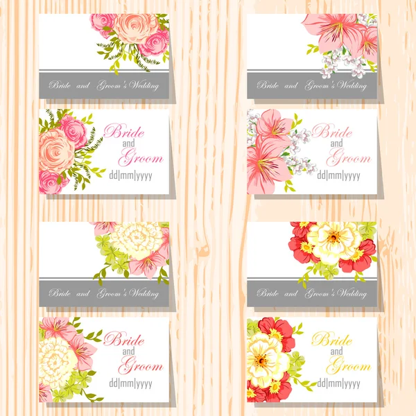 Set of invitations cards — Stock Vector