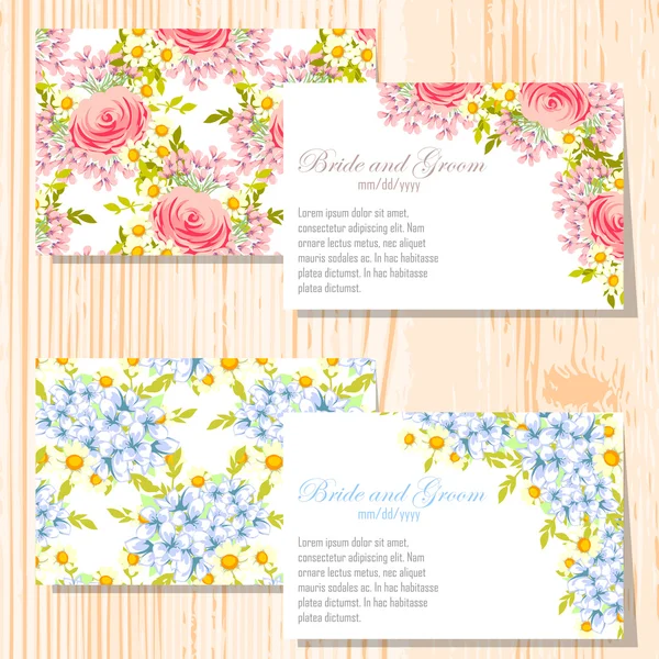 Tarjetas de invitación de boda — Vector de stock