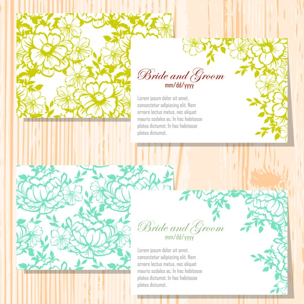 Cartes d'invitation de mariage — Image vectorielle