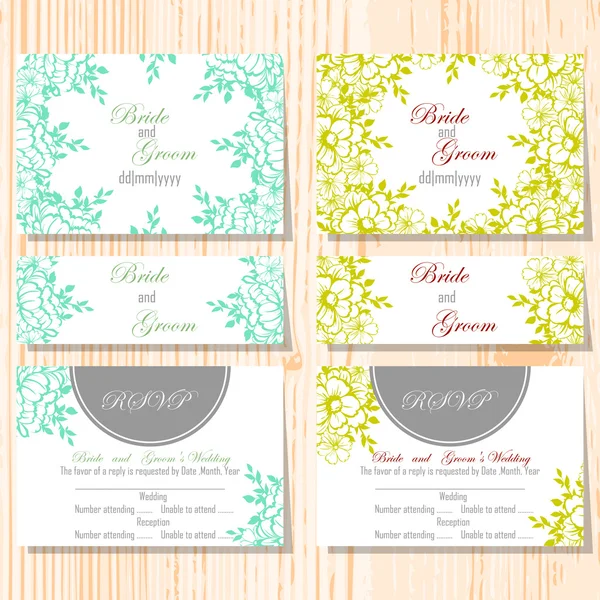 Cartes d'invitation de mariage — Image vectorielle