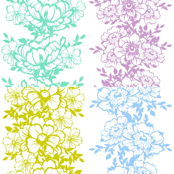 Elementos florales monocromáticos — Vector de stock