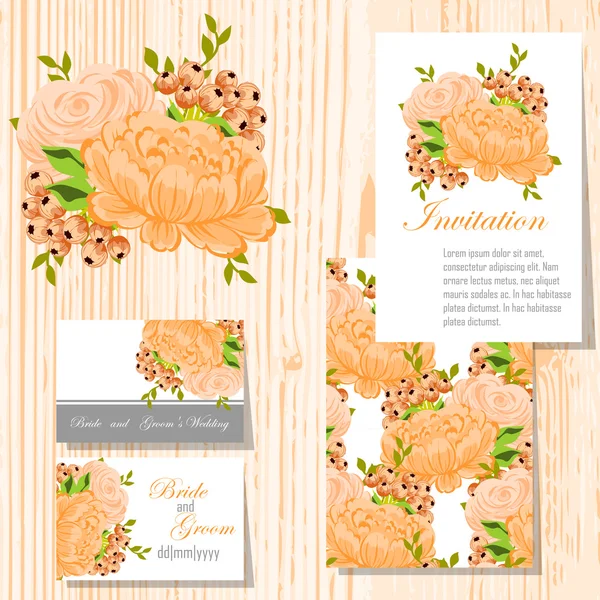 Wedding invitation cards — Stock Vector