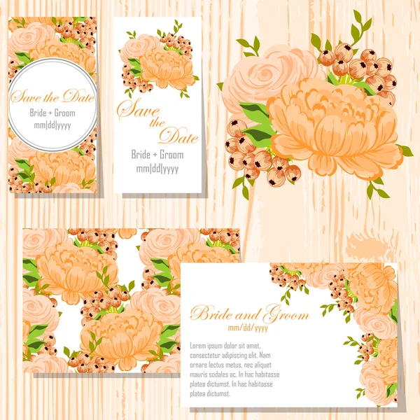 Cartes d'invitation de mariage — Image vectorielle