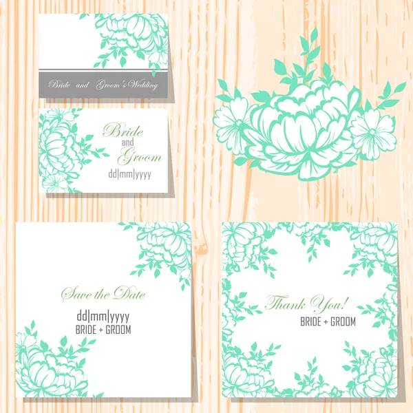 Cartes d'invitation de mariage — Image vectorielle