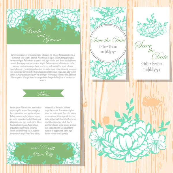 Cartes d'invitation de mariage — Image vectorielle