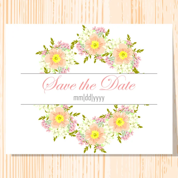 Tarjeta de invitación de boda — Vector de stock